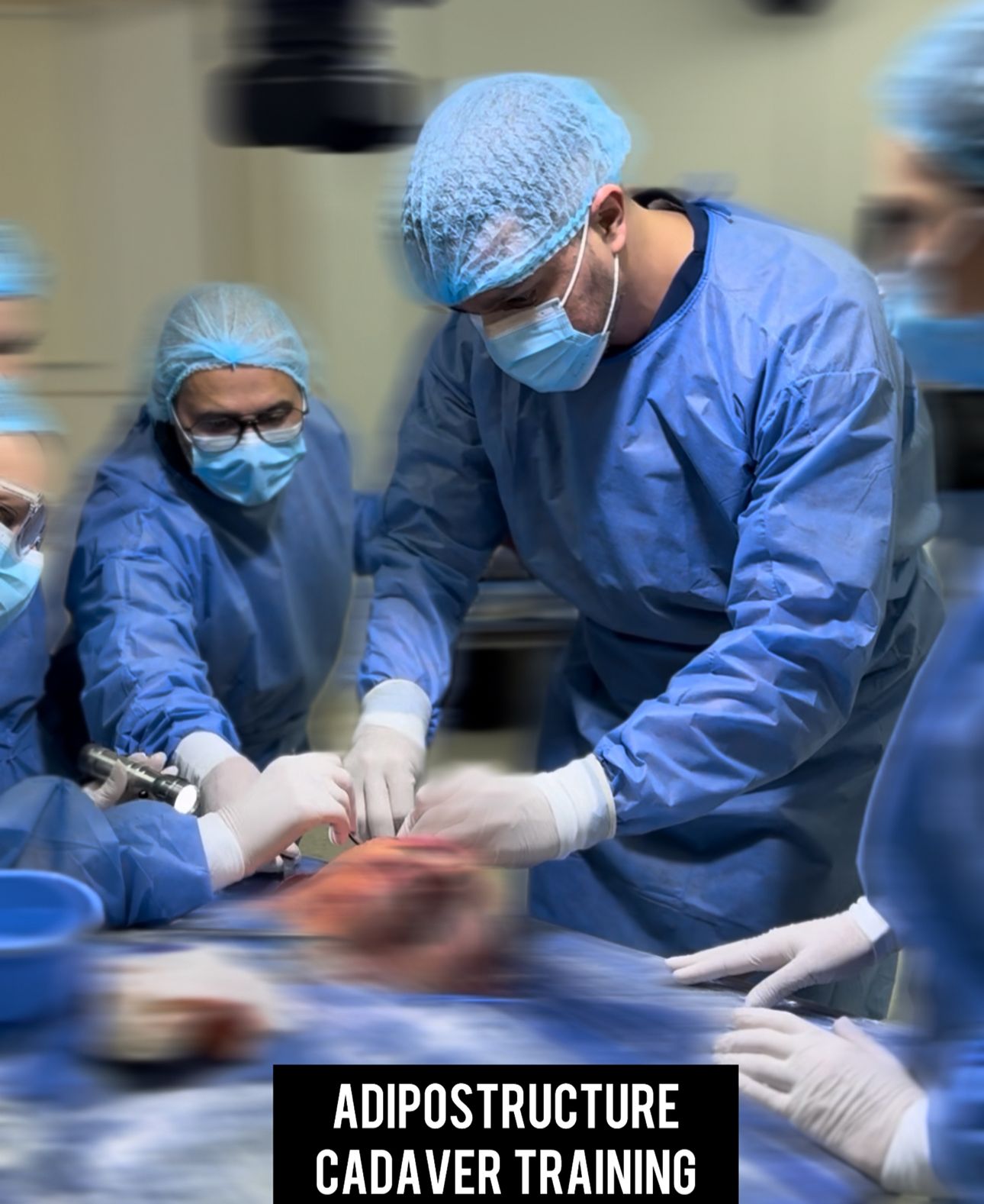 Dr. Alexander Rios during adipostructure cadaver training