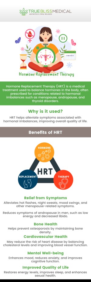 Achieve hormonal balance and improved well-being with Hormone Replacement Therapy (HRT) at True Bliss Medical Spa, guided by Dr. Alexander Rios, MD. Our personalized HRT plans address symptoms of hormonal imbalances, enhancing your energy, mood, and overall health. Experience the benefits of tailored treatments designed to support your body's natural harmony. For more information, contact us or schedule an appointment online today. We are conveniently located at 96 Pompton Ave Suite 102, Verona, NJ 07044. Achieve hormonal balance and improved well-being with Hormone Replacement Therapy (HRT) at True Bliss Medical Spa, guided by Dr. Alexander Rios, MD. Our personalized HRT plans address symptoms of hormonal imbalances, enhancing your energy, mood, and overall health. Experience the benefits of tailored treatments designed to support your body's natural harmony. For more information, contact us or schedule an appointment online today. We are conveniently located at 96 Pompton Ave Suite 102, Verona, NJ 07044.